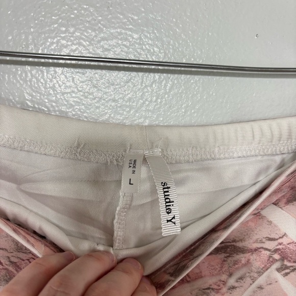 Studio Y Light Rose/Forest Green Funky Pleated Camo Midi Skirt Size L - Picture 4 of 6